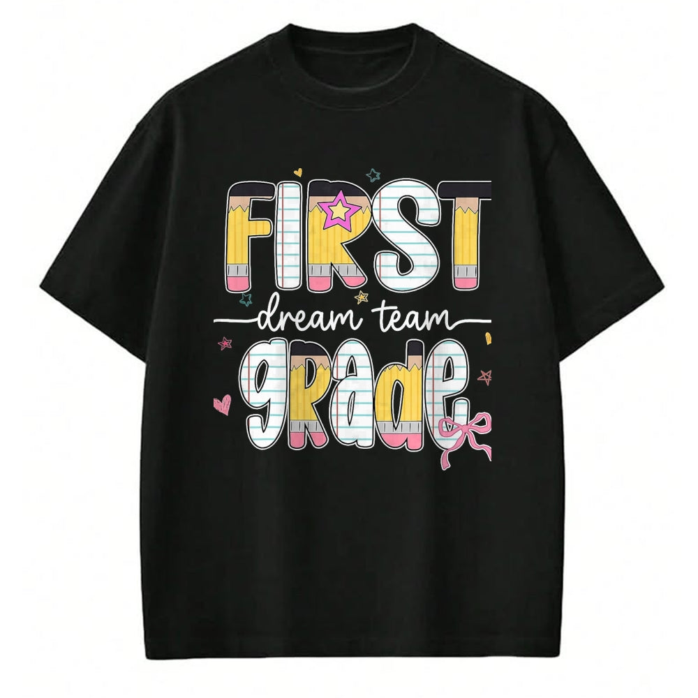 Best Teacher Shirt, Funny Teacher UnisexT-Shirt/Hoodie/Sweatshirt HLT00 - 1st Grade Dream Team Back to School Teacher Student Kids T-Shirt, Men, Black, 3X-Large