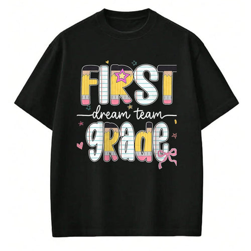 Best Teacher Shirt, Funny Teacher UnisexT-Shirt/Hoodie/Sweatshirt HLT00 - 1st Grade Dream Team Back to School Teacher Student Kids T-Shirt, Men, Black, 3X-Large