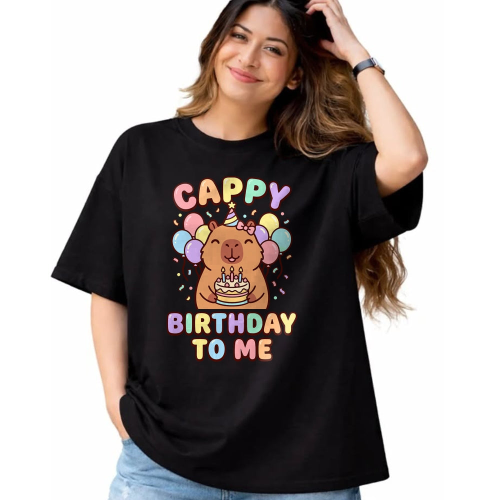 Cute Capybara Shirt, Funny Capybara UnisexT-Shirt/Hoodie/Sweatshirt HLT00 - Capybara Birthday to Me Cappy Birthday T-Shirt
