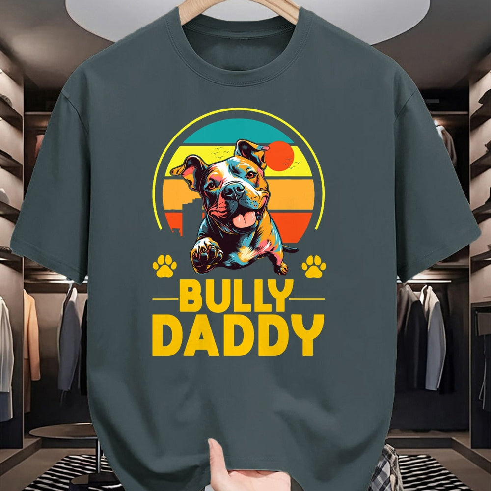 Gift for Dad Shirt, Funny Dad Unisex T-Shirt/Hoodie/Sweatshirt HLT00 – American Bully Daddy Proud Canine Dog Father T-Shirt