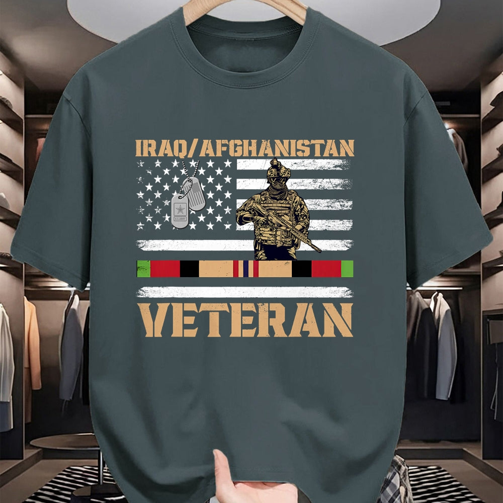 Proud Veteran Shirt, Funny Veteran UnisexT-Shirt/Hoodie/Sweatshirt HLT00 - Afghanistan Iraq Veteran Flag Soldier T-Shirt