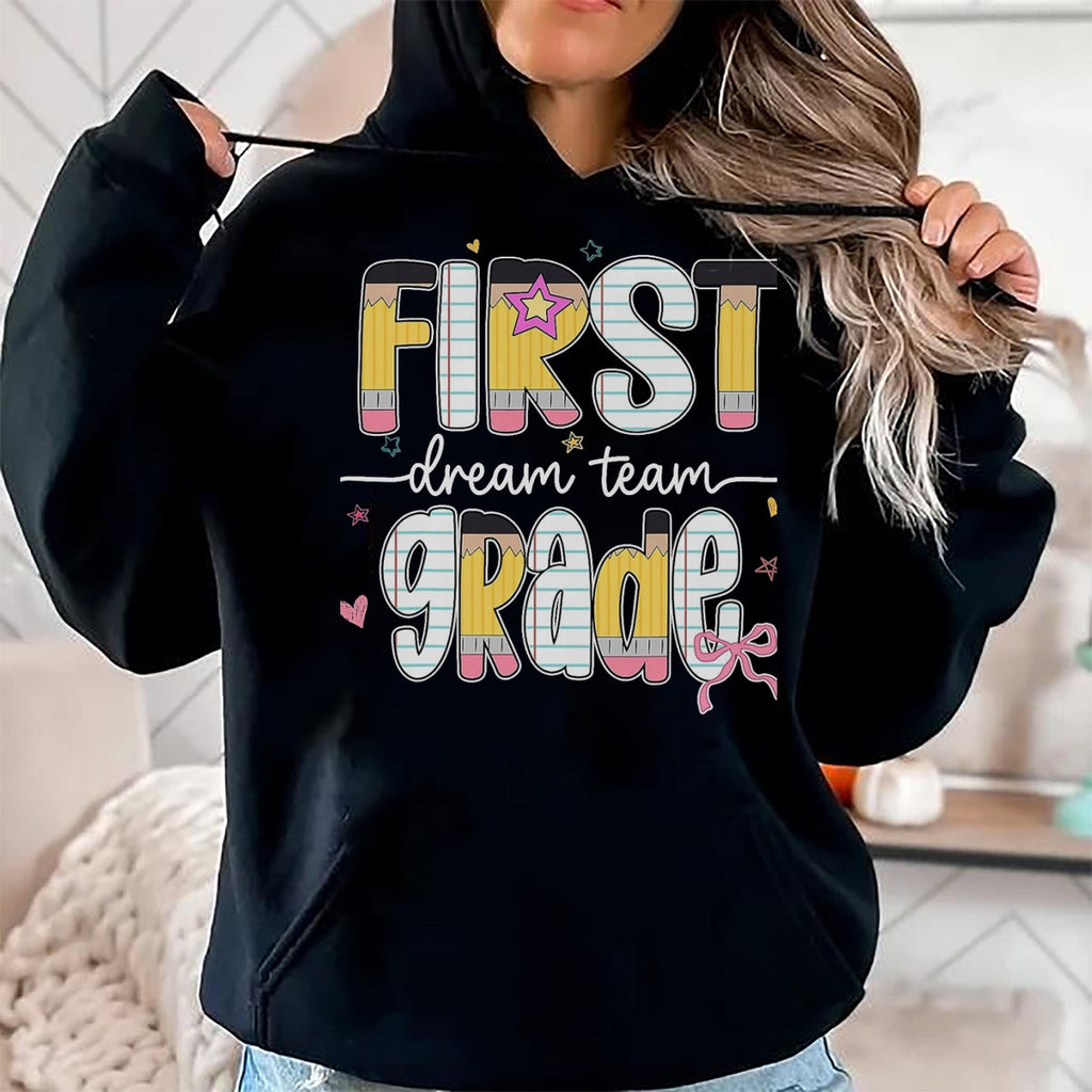 Best Teacher Shirt, Funny Teacher UnisexT-Shirt/Hoodie/Sweatshirt HLT00 - 1st Grade Dream Team Back to School Teacher Student Kids T-Shirt, Men, Black, 3X-Large