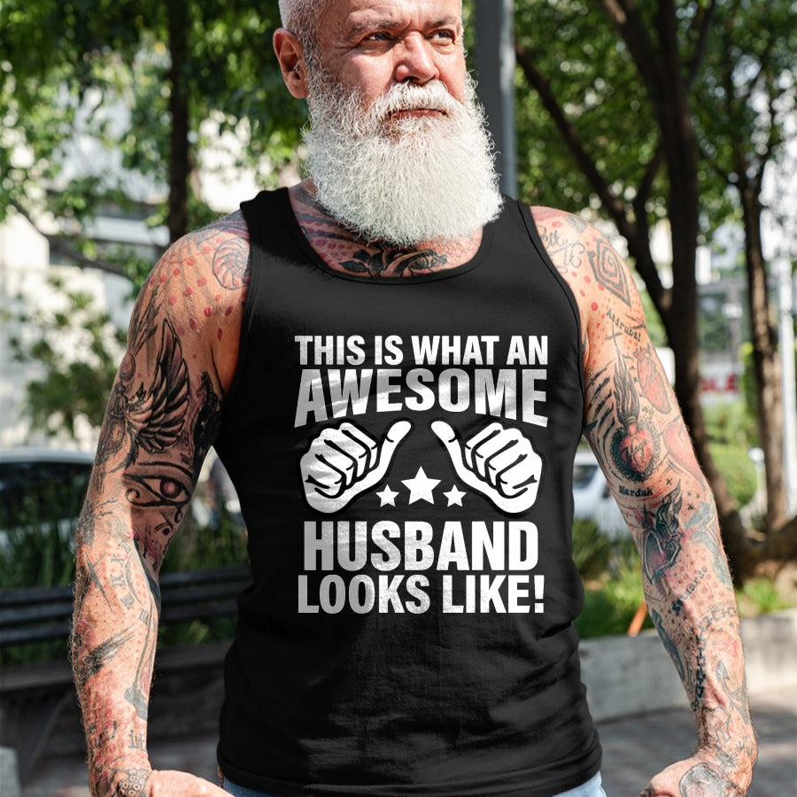 Best Wife Shirt, Wife and Husband Unisex T-Shirt/Hoodie/Sweatshirt HLT00 - This Is What An Awesome Husband Looks Like Cool T-Shirt