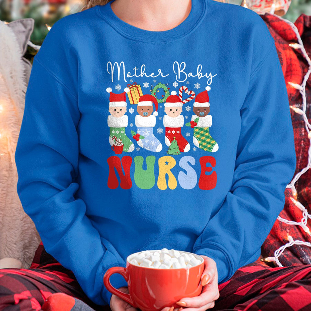 Funny Nurse Shirt, Nurse Unisex T-Shirt/Hoodie/Sweatshirt HLT00 - Mother Baby Nurse Christmas Professional Baby Wrapper T-Shirt
